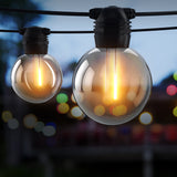 23m Solar Festoon Lights Outdoor LED String Light Wedding Party Christmas Decor - Close-Up Angle