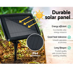 17m outdoor solar festoon string lights with 15 warm white bulbs, string lights across a patio