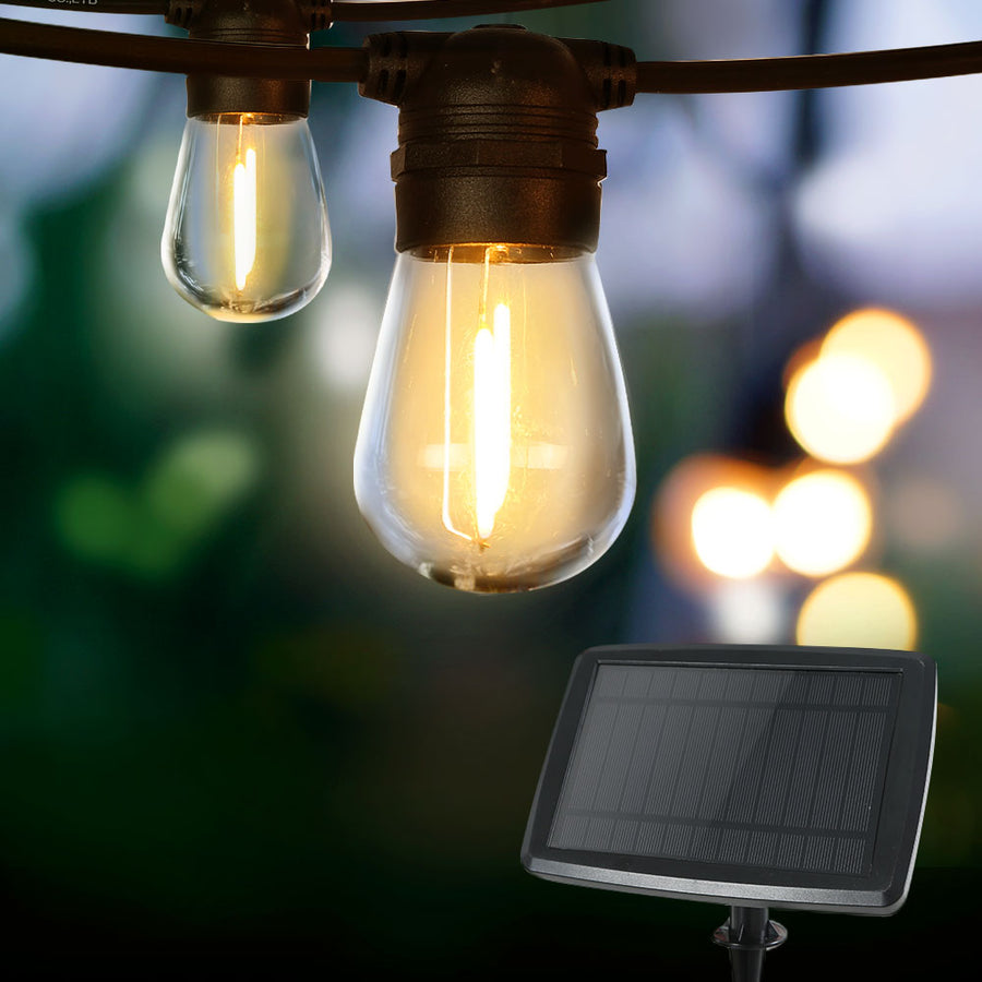 17m outdoor solar festoon string lights with 15 warm white bulbs, image 7