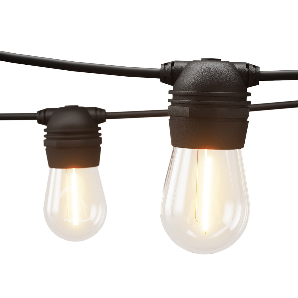 34m Solar-Powered LED Festoon String Lights for Outdoor & Indoor Christmas Parties - 2 Pack