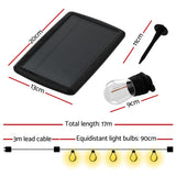 34m Solar-Powered LED Festoon String Lights for Outdoor & Indoor Christmas Parties - 2 Pack - Front View