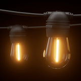 34m Solar-Powered LED Festoon String Lights for Outdoor & Indoor Christmas Parties - 2 Pack