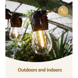 23m Solar Festoon Lights Outdoor LED String Light Christmas Party Decorations - Rear View