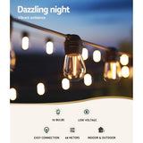 68m Solar Festoon Lights Outdoor LED String Light Christmas Party Decorations - Top-Down View