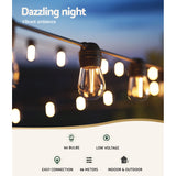 86m Solar Festoon Lights Outdoor LED String Light Christmas Party Decorations - Top-Down View
