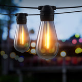 50m Solar Festoon Lights Outdoor LED String Light Xmas Party Decorations - Close-Up Angle
