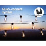 50m Solar Festoon Lights Outdoor LED String Light Xmas Party Decorations - Rear View