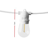 41M Warm White LED Festoon String Lights for Outdoor Christmas and Party Decor - Front View