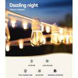 59M LED Festoon Light Outdoor String Light Christmas Wedding Party Decorations - Top-Down View
