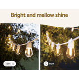 68M LED Festoon Light Outdoor String Light Christmas Wedding Party Decorations - Rear View