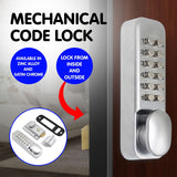 Push Button Digital Combination Security Door Lock Zinc Alloy - Rear View