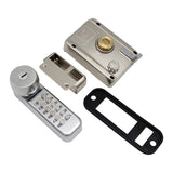 Push Button Digital Mechanical Combination Security Door Lock Chrome - Front View