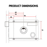 Push Button Digital Mechanical Combination Security Door Lock Chrome - Close-Up Angle