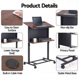 Artiss Mobile Lectern Podium Stand with Storage Shelf Height Adjustable Laptop Desk Black & Walnut - Extra Image