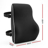Artiss Ergonomic Lumbar Support Cushion for Office Chair and Car Memory Foam Lumbar Pillow for Back, Breathable Back Support Pillow with Adjustable Straps for Office Gaming Car Home - Front View