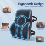 Artiss Ergonomic Lumbar Support Cushion for Office Chair and Car Memory Foam Lumbar Pillow for Back, Breathable Back Support Pillow with Adjustable Straps for Office Gaming Car Home - 45-Degree Angle