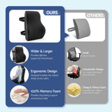Artiss Ergonomic Lumbar Support Cushion for Office Chair and Car Memory Foam Lumbar Pillow for Back, Breathable Back Support Pillow with Adjustable Straps for Office Gaming Car Home - Extra Image