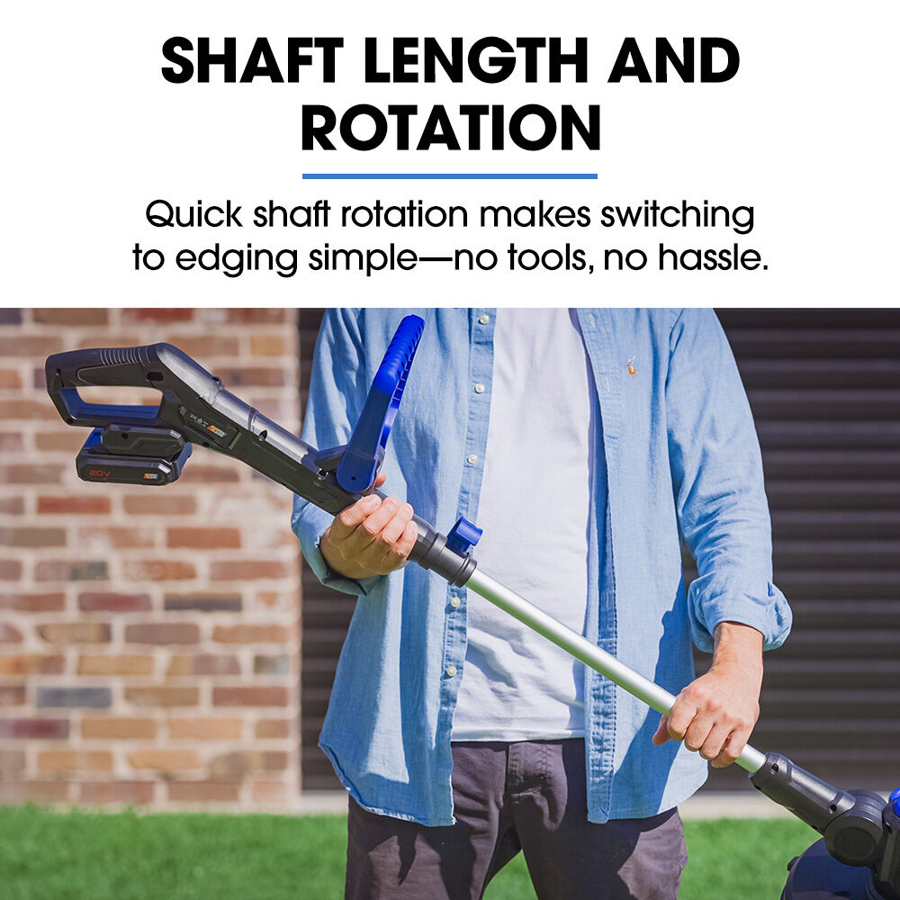 POWERBLADE LN4 20V Cordless Electric Line Trimmer & Garden Edger Kit, with Battery and Fast Charger