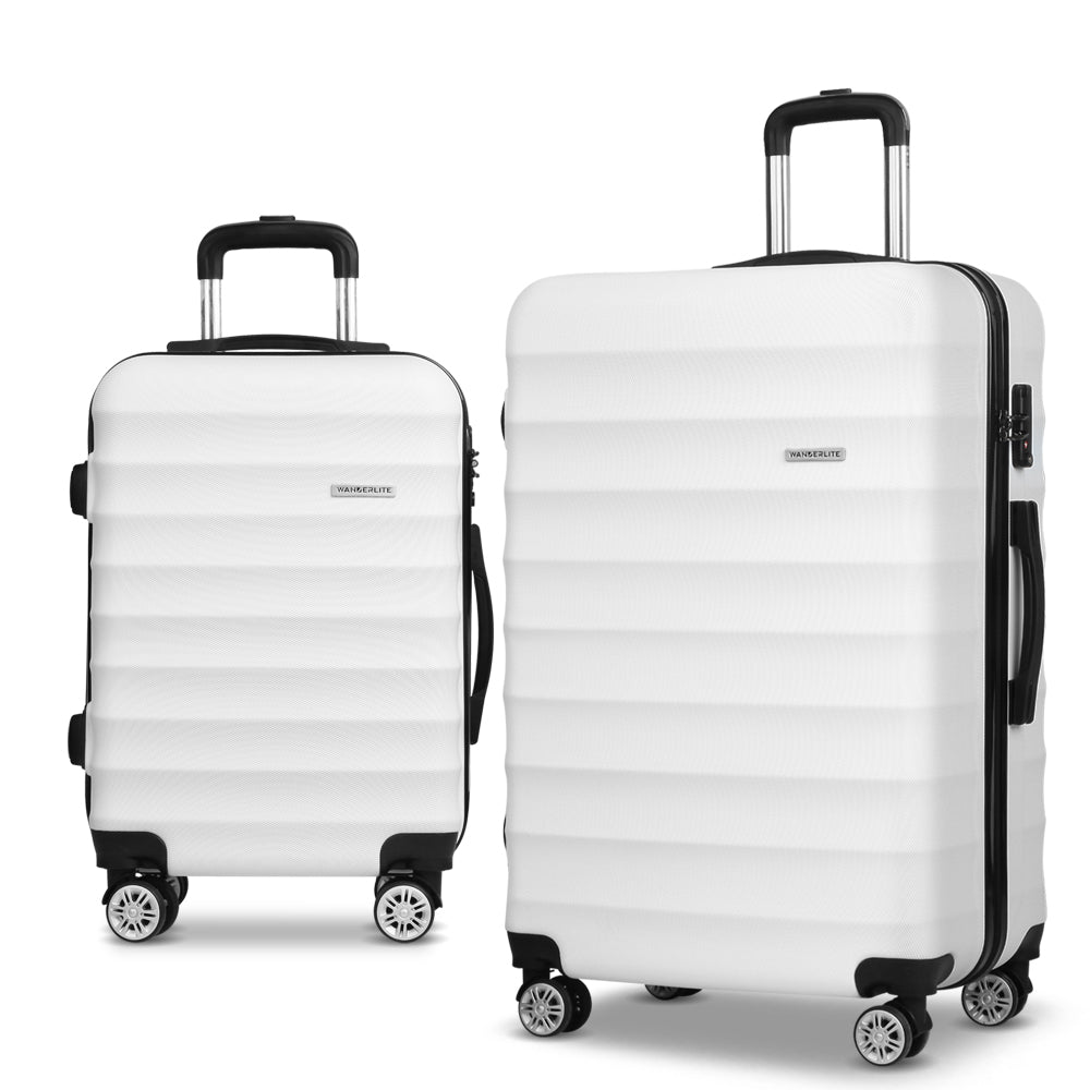 Wanderlite 2Set 20-28 Inch Luggage with TSA Lock Spinner Travel Suitcase Carry On Hard Shell Luggage