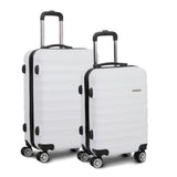 Wanderlite 2Set 20-28 Inch Luggage with TSA Lock Spinner Travel Suitcase Carry On Hard Shell Luggage Case White - Side View