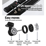 Wanderlite 2Set 20-28 Inch Luggage with TSA Lock Spinner Travel Suitcase Carry On Hard Shell Luggage Case White - 45-Degree Angle