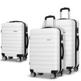 Wanderlite 3Set 20-24-28 Inch Luggage with TSA Lock Spinner Travel Suitcase Carry On Hard Shell Luggage Case White - Low Angle