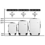 Wanderlite 3Set 20-24-28 Inch Luggage with TSA Lock Spinner Travel Suitcase Carry On Hard Shell Luggage Case White - Front View