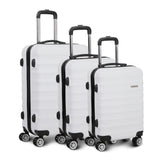 Wanderlite 3Set 20-24-28 Inch Luggage with TSA Lock Spinner Travel Suitcase Carry On Hard Shell Luggage Case White - Side View