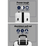 Wanderlite 3Set 20-24-28 Inch Luggage with TSA Lock Spinner Travel Suitcase Carry On Hard Shell Luggage Case White - Top-Down View