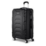 Wanderlite 28 Inch Luggage with TSA Lock Spinner Travel Suitcase Carry On Hard Shell Luggage Case Black - Low Angle