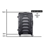 Wanderlite 28 Inch Luggage with TSA Lock Spinner Travel Suitcase Carry On Hard Shell Luggage Case Black - Front View