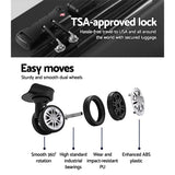 Wanderlite 28 Inch Luggage with TSA Lock Spinner Travel Suitcase Carry On Hard Shell Luggage Case Black - 45-Degree Angle