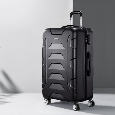 Wanderlite 28 Inch Luggage with TSA Lock Spinner Travel Suitcase Carry On Hard Shell Luggage Case Black