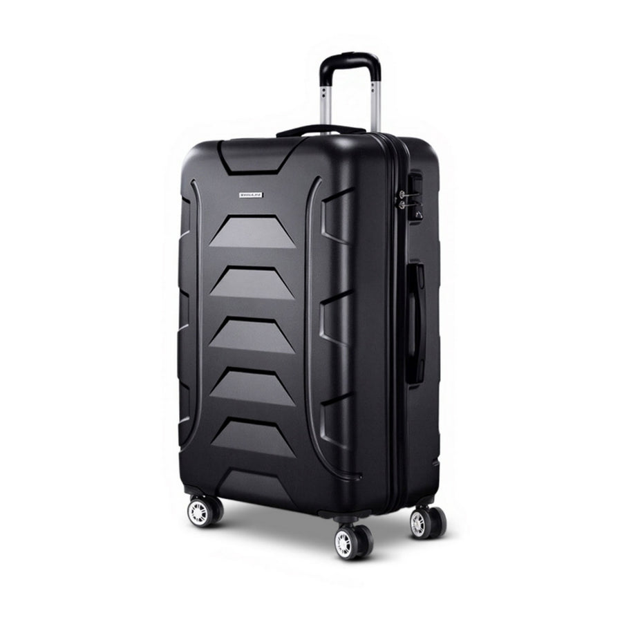 Wanderlite 28 Inch Luggage with TSA Lock Spinner Travel Suitcase Carry On Hard Shell Luggage Case Black