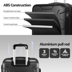 Wanderlite 28 Inch Luggage with TSA Lock Spinner Travel Suitcase Carry On Hard Shell Luggage Case Black