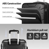 Wanderlite 28 Inch Luggage with TSA Lock Spinner Travel Suitcase Carry On Hard Shell Luggage Case Black - Top-Down View