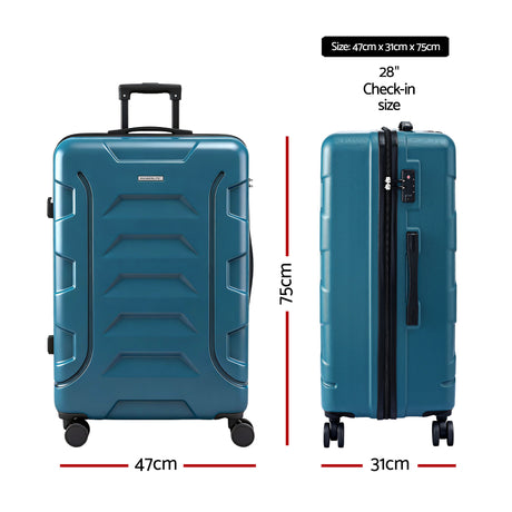 Wanderlite 28" Luggage Suitcase Trolley Travel TSA Lightweight Hard Case Teal, image 2