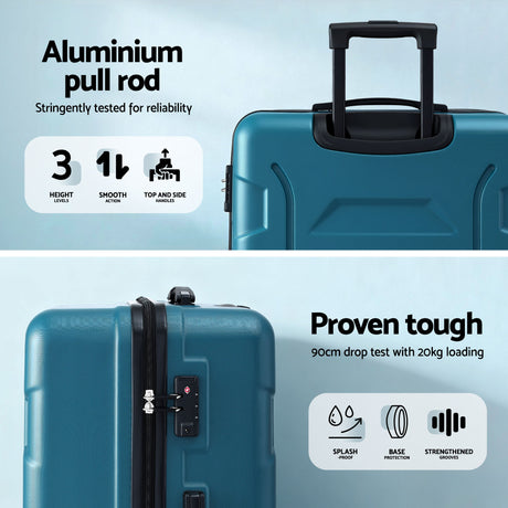 Wanderlite 28" Luggage Suitcase Trolley Travel TSA Lightweight Hard Case Teal, image 5