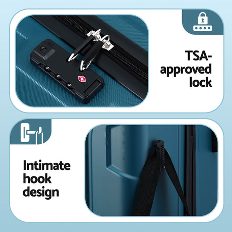 Wanderlite 28" Luggage Suitcase Trolley Travel TSA Lightweight Hard Case Teal, image 6