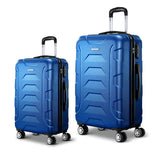 Wanderlite 2Set 20-28 Inch Luggage with TSA Lock Spinner Carry On Hard Shell Travel Suitcase Luggage Case Blue - Side View