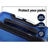Wanderlite 2Set 20-28 Inch Luggage with TSA Lock Spinner Carry On Hard Shell Travel Suitcase Luggage Case Blue - Rear View