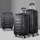 Wanderlite 3Set 20-24-28 Inch Luggage with TSA Lock Spinner Carry On Hard Shell Travel Suitcase Luggage Case Black - Close-Up Angle