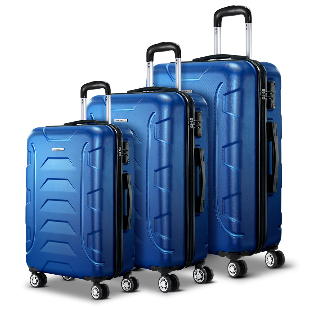 Wanderlite 3Set 20-24-28 Inch Luggage with TSA Lock Spinner Carry On Hard Shell Travel Suitcase Lugg