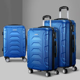 Wanderlite 3Set 20-24-28 Inch Luggage with TSA Lock Spinner Carry On Hard Shell Travel Suitcase Luggage Case Blue - Close-Up Angle