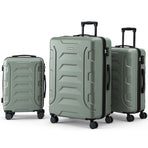 Wanderlite 3pcs Luggage Suitcase Set Trolley Travel TSA Lightweight Hard Case Grey Green