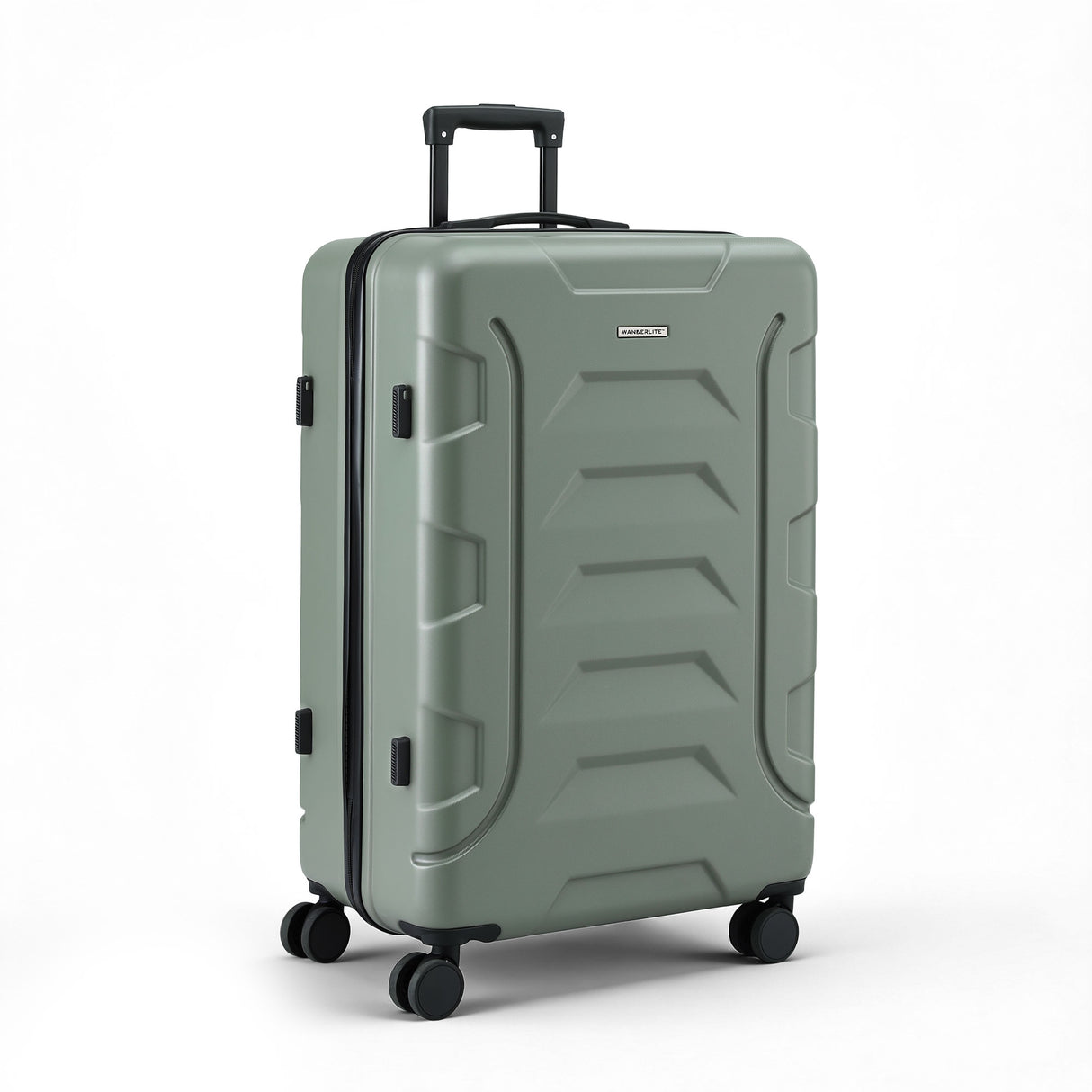 Wanderlite 3pcs Luggage Suitcase Set Trolley Travel TSA Lightweight Hard Case Grey Green