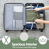 Wanderlite 3pcs Luggage Suitcase Set Trolley Travel TSA Lightweight Hard Case Grey Green - Low Angle