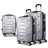 Wanderlite 3Set 20-24-28 Inch Luggage with TSA Lock Spinner Carry On Hard Shell Travel Suitcase Luggage Case Silver - Low Angle