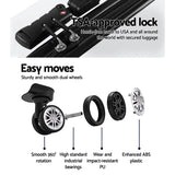 Wanderlite 3Set 20-24-28 Inch Luggage with TSA Lock Spinner Carry On Hard Shell Travel Suitcase Luggage Case Silver - 45-Degree Angle