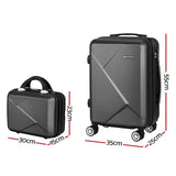 Wanderlite 2Set 20 Inch Luggage Case with 12 Inch Handheld Luggage Box Hard Shell Travel Suitcase TS